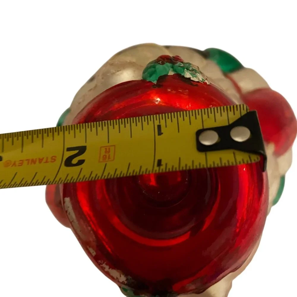 Dept 56 Handblown Glass Santa Claus Candleholder Figurine Vintage Christmas Red‎